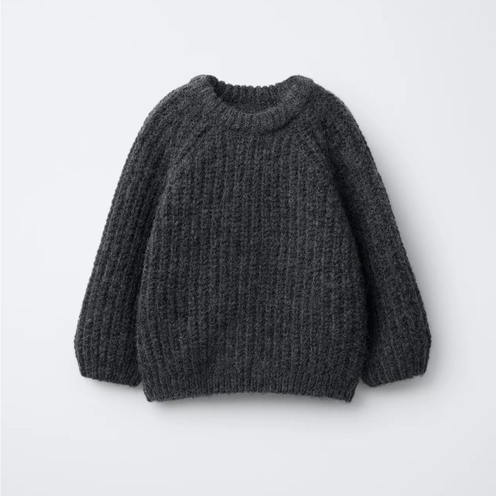 Kids Chunky Charcoal Knit Sweater
